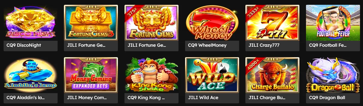 Betjili slot machine games selection